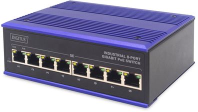 Digitus DN-651121 Industrieller 8-Port Gigabit PoE Switch
