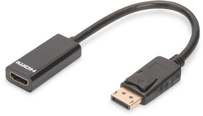 Digitus DisplayPort Adapterkabel DP-HDMITyp A 0.15m DP1.1a sw