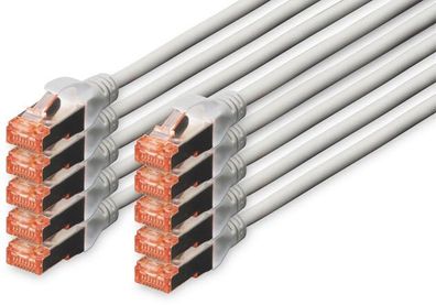 Digitus CAT 6 S-FTP Patchk. Cu, LSZH AWG 27/7,0,25 m,10er, R