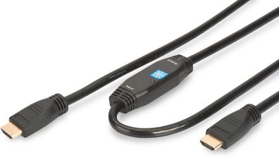 Assmann HDMI Kabel Typ A m/ amp. 10.0m Full HD gold sw