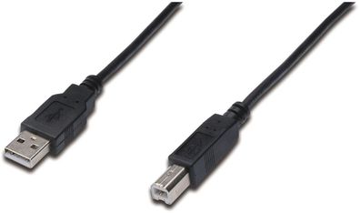 Assmann USB 2.0 Kabel Typ A-B 5.0m USB 2.0 konform sw