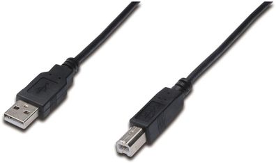 Assmann USB 2.0 Kabel Typ A-B 3.0m USB 2.0 konform sw