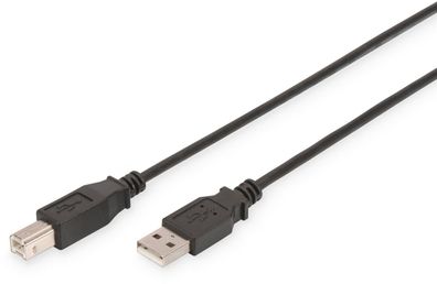 Assmann USB 2.0 Kabel Typ A-B 1.8m USB 2.0 konform sw
