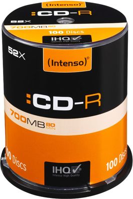 Intenso CD-R 700MB/80 Min. 52x Speed Cake Box 100