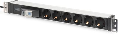 Digitus 6-Fach Steckdosenleiste 19Zoll 1HE Alu Leitungsschutzsch