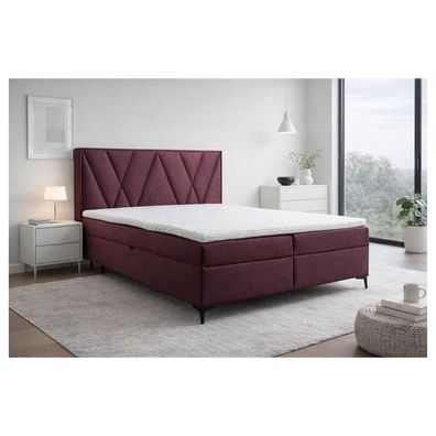 Madro 180x200 Kontinentalbett mit zwei Bettkästen Kopfstütze mit Designerstickerei