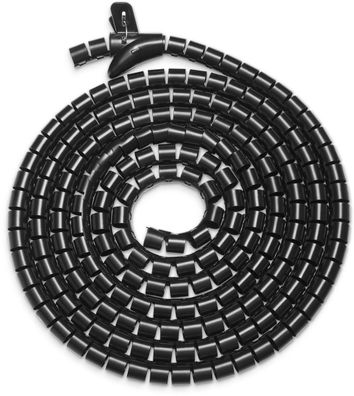 Digitus Flexibler Kabelspiralschlauch mit Einzugshilfe, 5m sw