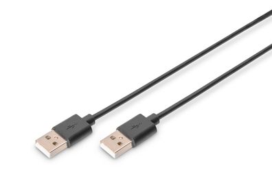 Digitus USB 2.0 Anschlusskabel, Typ A St/St, 1.0m, sw