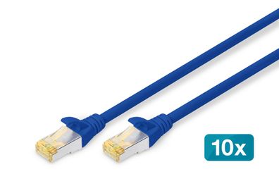 Digitus CAT 6A S-FTP Patchk. Cu, LSZH AWG 26/7, 3 m, 10er, BL