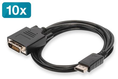 Digitus 10er DisplayPort Adapterkabel, DP - DVI 2m