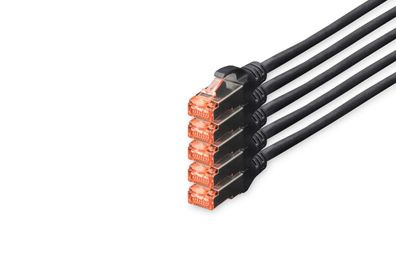 Digitus CAT 6 S-FTP Patchk. Cu, LSZH AWG 27/7, 10 m, 5er, SW