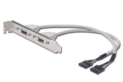 Digitus USB 2.0 Slotblechkabel, 2x Typ A - 2x IDC, 0.25m