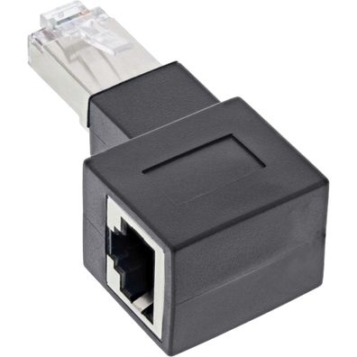 InLine® Patchkabel-Adapter Cat.6A, RJ45 Stecker / Buchse, 90° nach rechts gewink