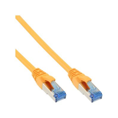 InLine® Patchkabel, S/FTP (PiMf), Cat.6A, 500MHz, halogenfrei, Kupfer, gelb, 0,3