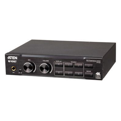 ATEN VP1421 4x2 True 4K Präsentation Matrix Switch mit Skalierung, DSP und HDBas