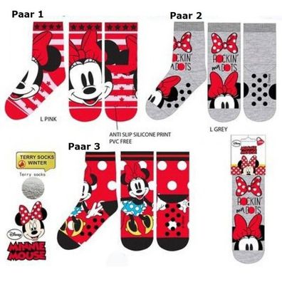 Neu - Minnie Maus Mädchen Socken ABS - 1 / 3 Paar Kinder Strümpfe