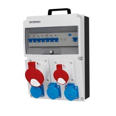 Stromverteiler CAS 32A 16A 3x230 FI-Schutzschalter Baustromverteiler 8270