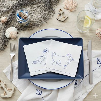 Tisch - Cocktail-Servietten "Pauli & Rico"