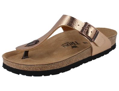 TRON Gigaro normal Damen Tieffußbett Pantolette metallic kupfer Glattleder
