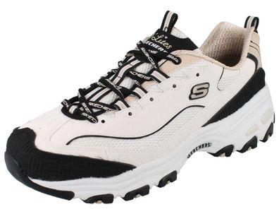 Skechers D´Lites Retro Rewind Damen Sneaker beige schwarz Kunstelder Mesh