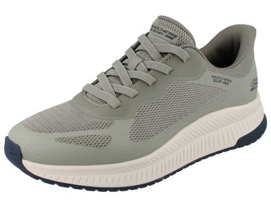 Skechers Slip-ins Bobs Squad 4 Herren Sneaker oliv grün Textil