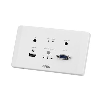 ATEN VE2812AEUT HDMI und VGA HDBaseT Sender mit EU-Wandplatte PoH 4K bei 100m, H