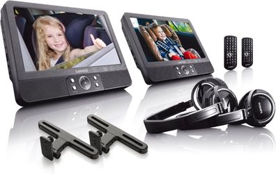 LENCO DVP-939 9Zoll DVD-Player Set m. Doppellaufwerk/ Kopfhörer