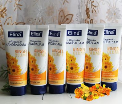 6x75ml Elina Ringelblume pflegende Handcreme reichhaltige Feuchtigkeitspflege
