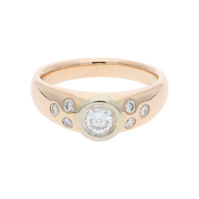 Ring Rotgold und Weißgold 585 Brillanten Second Hand 25322496 getragen