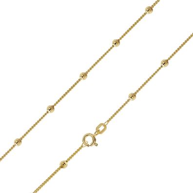 trendor Schmuck Damen-Halskette 925 Silber Vergoldet Kugelkette 42 cm 21617