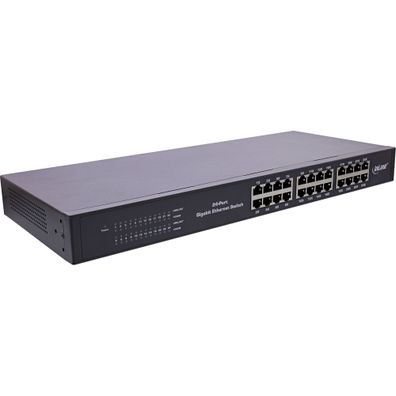 InLine® Gigabit Netzwerk Switch 24-Port, 1GBit/s, 48,26cm (19Zoll), Metall, lüft