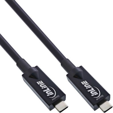 InLine® USB 3.2 Gen.2 AOC Kabel, USB Typ-C Stecker/Stecker, schwarz, 3m
