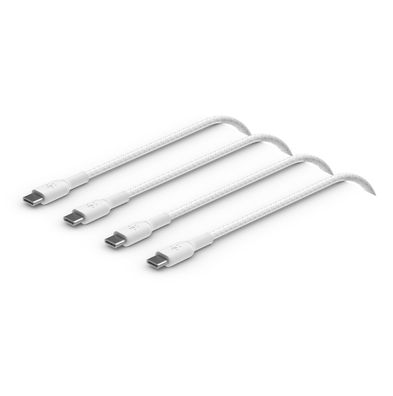 Belkin geflochtenes USB-C/USB-C 2.0 Kabel, 1m, weiß, oppelpack