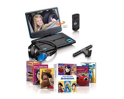 Lenco DVP-910BU 9Zoll DVD-Player Set m. Kopfhörer blau/schwarz