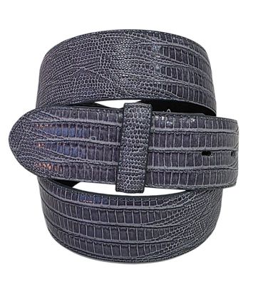 umjuBELT Wechselgürtel Reptile Grey Grau / Jeansblau Echt Leder 80 85 90 95 100 105