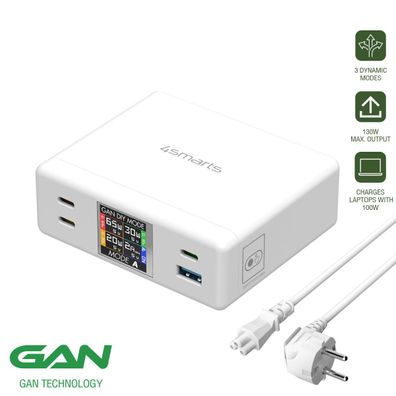 4Smarts Desk Charger GaN DIY MODE 130W, weiß