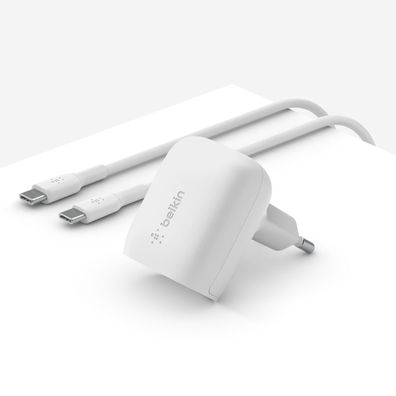 Belkin BOOST CHARGE 20W USB-C Ladegerät inkl. USB-C-Kabel weiß