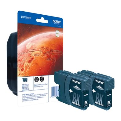 Brother Tintenpatronen LC-1100HYBK Schwarz Doppelpack