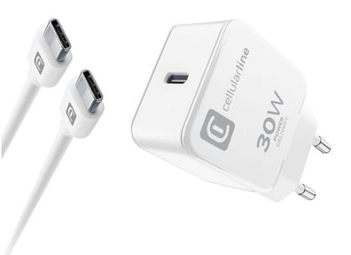 Cellularline USB-C Charger Kit für Apple 30W PD White
