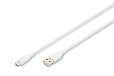 Digitus USB-C Silikon Anschlusskabel, 2m, weiß