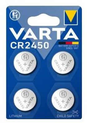 VARTA Knopfzellenbatterie CR2450 4er Blister
