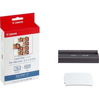 Canon Fotopapier+TTR 54x86mm 18 Blatt weiss KC-18IL