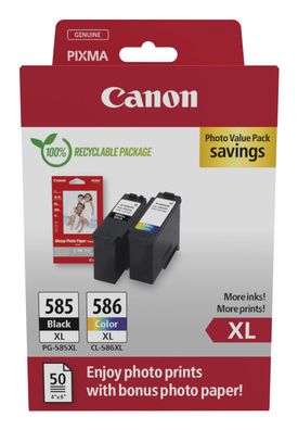 Canon XL PG585 + CL586 + GP501 Pixma MG Tinte+Fotopapier blk-col