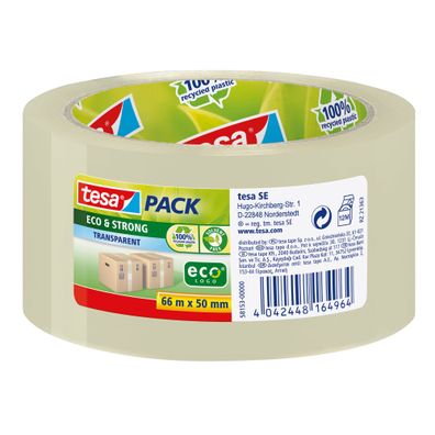 tesapack® Eco und Strong, 66m x 50mm, transparent