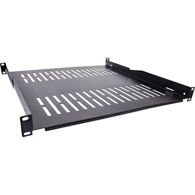 InLine® 19Zoll Fachboden, 450mm, 50kg, 1HE, RAL 9005 schwarz