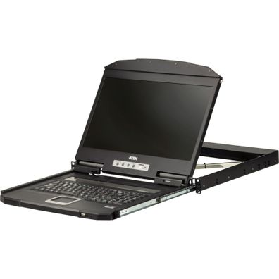 ATEN CL3700NW UK Kurze Tiefe Single Rail 18,5Zoll-LCD Konsole (USB HDMI), UK-Lay