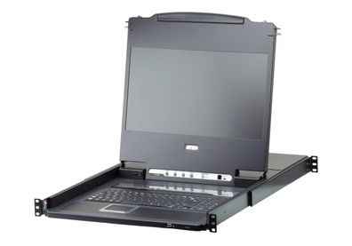 ATEN CL6708MW UK Single Rail KVM-Switch 8-Port 17,3Zoll-LCD (USB DVI) UK-Layout