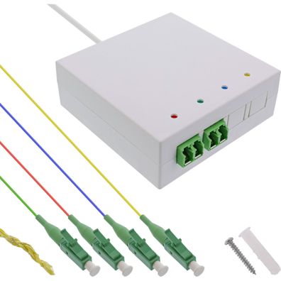 InLine® FTTH Verlängerungsbox vorkonfektioniert 4x LC/APC 9/125µm 10m