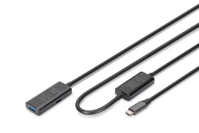 Digitus Aktives USB 3.2 Gen1 5G Verläng. USB-C - USB-A, 10m