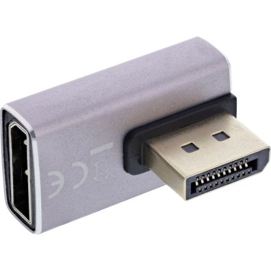 InLine® DisplayPort 1.4 Adapter, DisplayPort St/ Bu, 90° vertikal rechts, 8K UHD